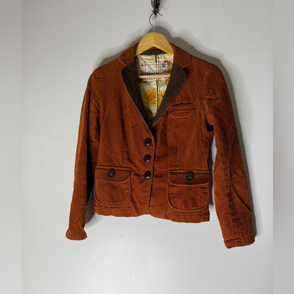 Trovata Brown Corduroy Blazer Size Small 3 Button